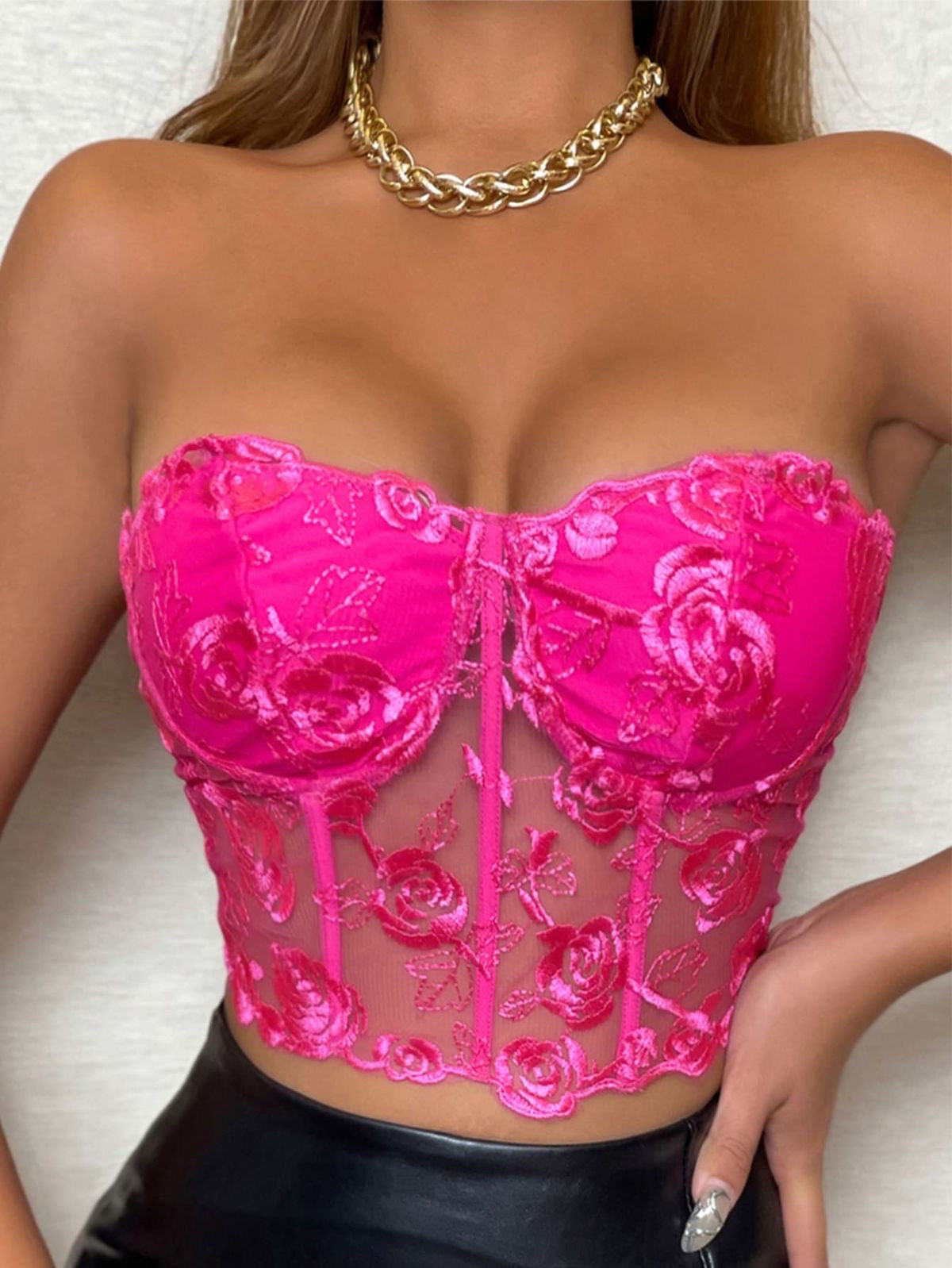 Hot pink corset